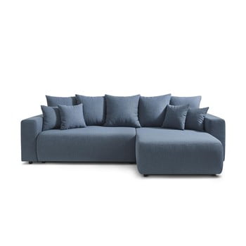 Canapea de colț, extensibilă Bobochic Paris ELVI, albastru