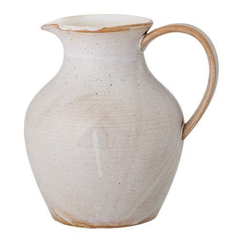 Carafă din gresie ceramică Bloomingville Lavra, 1,8 l, alb-bej