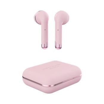 Căști wireless cu etui/carcasă Happy Plugs Air 1, roz - auriu