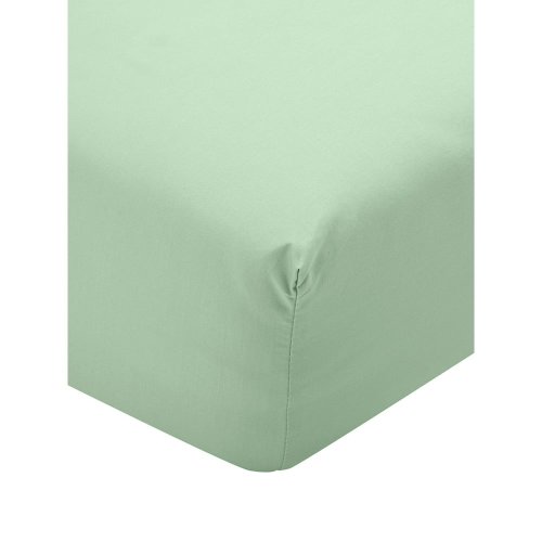 Westwing Collection - Cearșaf din bumbac percale cotton works elsie, 180 x 200 cm, verde