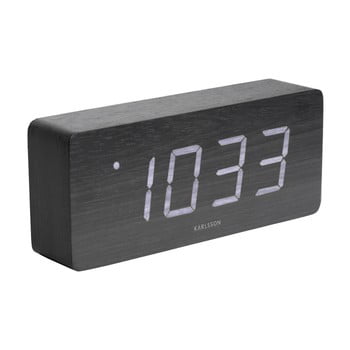 Ceas alarmă, decor lemn, Karlsson Cube, 21 x 9 cm