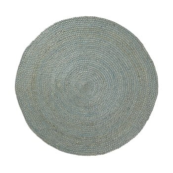 Covor din iută La Forma Dip, ⌀ 100 cm, albastru