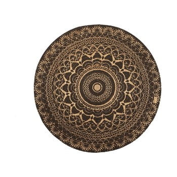 Linen Couture - Covor din iută linen rug circle black, ⌀ 140 cm