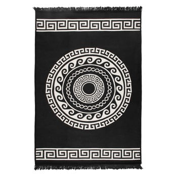 Cihan Bilisim Tekstil - Covor reversibil mandala, 120 x 180 cm, bej-negru