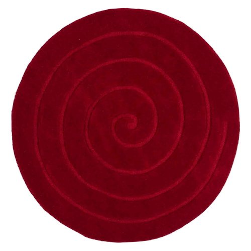 Covor rotund din lână Think Rugs Spiral, ⌀ 140 cm, roșu rubin