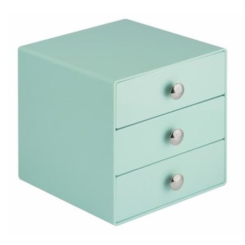Idesign - Cutie depozitare cu 3 sertare interdesign drawers, înălțime 16.5 cm, verde mat