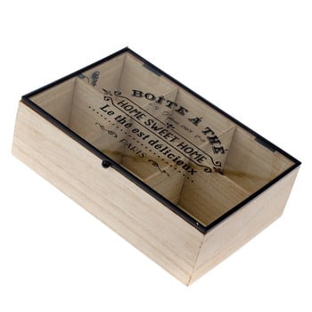 Cutie din lemn pentru ceai cu 6 compartimente Dakls Hannah, 24 x 16 cm