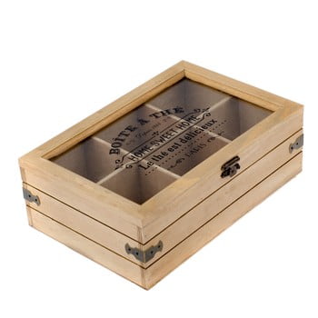 Cutie din lemn pentru ceai cu 6 compartimente Dakls Mia, 24 x 16 cm