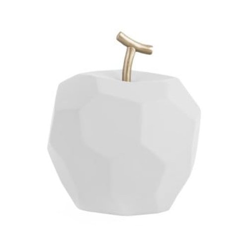 Decorațiune din beton PT LIVING Origami Apple, alb mat