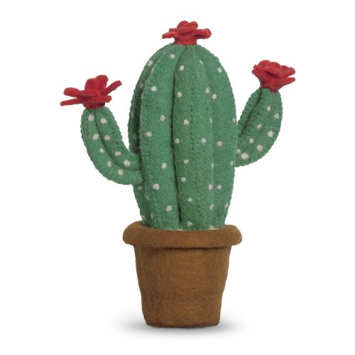 Decorațiune din pâslă Mr. Fox Cactus Flower, înălțime 32 cm, verde