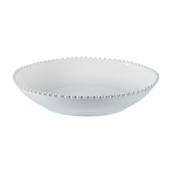 Farfurie adâncă pentru salată/paste din gresie ceramică Costa Nova Pearl, ⌀ 34 cm, alb