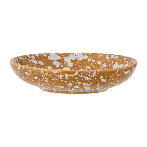Farfurie de desert din gresie ceramică Bloomingville Carmel, ø 11 cm, portocaliu-alb