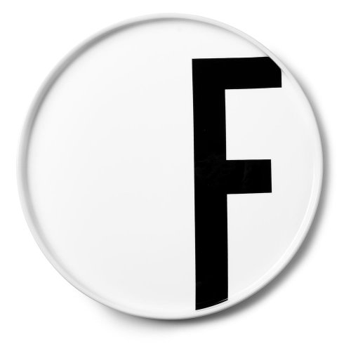 Farfurie desert din porțelan Design Letters F, ø 21,5 cm, alb