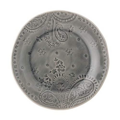 Farfurie din gresie ceramică Bloomingville Rani, ø 26,5 cm. gri