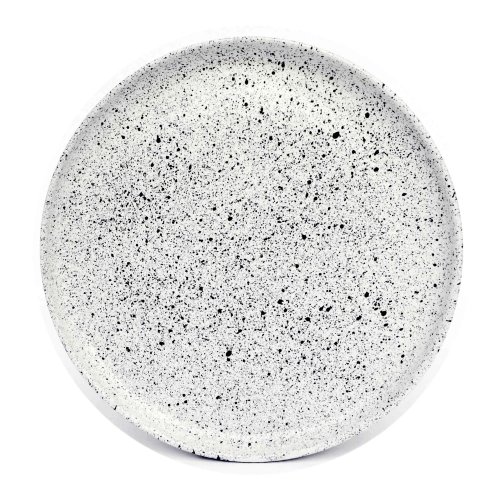 Farfurie mare pentru servire din gresie ÅOOMI Mess, ø 27,5 cm, alb - negru