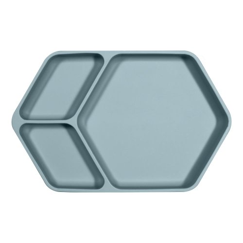 Farfurie pentru copii din silicon Kindsgut Plate, 25 X 16 cm, albastru