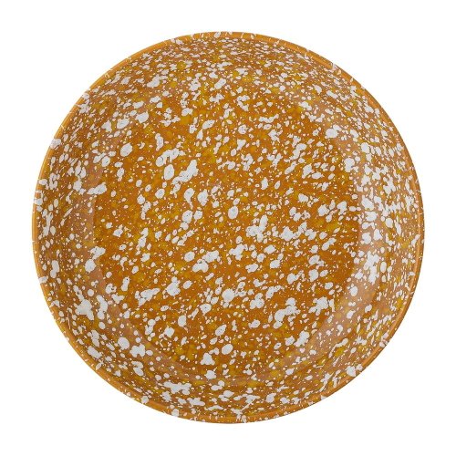 Farfurie pentru desert din gresie ceramică Bloomingville Carmel, ø 21 cm, portocaliu-alb