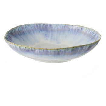 Farfurie pentru paste din gresie ceramică Costa Nova Brisa, ⌀ 23 cm, alb-albastru