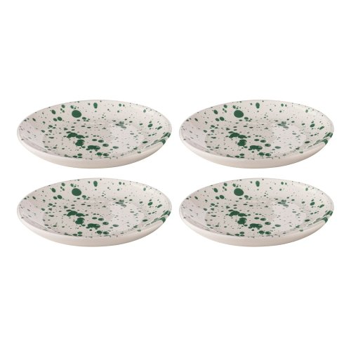 Farfurii pentru desert din gresie alb-verde 4 buc. ø 18 cm Carnival – Ladelle
