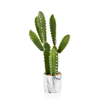 Floare artificială în ghiveci din marmură The Mia Cactus