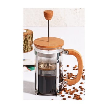 French press cu capac din bambus Bisous, 600 ml