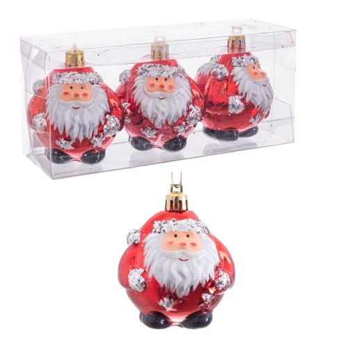 Globuri de Crăciun 3 buc. Santa Claus – Casa Selección