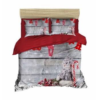 Pearl Home - Lenjerie de pat cu cearșaf christmas lolly, 200 x 220 cm