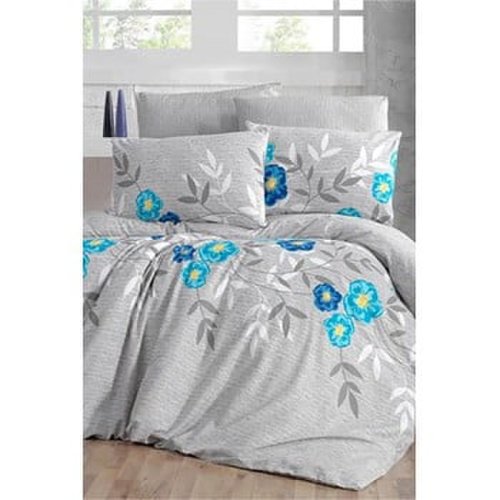 Lenjerie de pat cu cearșaf pentru pat dublu Pure Cotton Dahlia, 200 x 220 cm