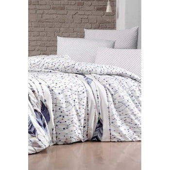 Lenjerie de pat cu cearșaf pentru pat single Pure Cotton Feather, 160 x 220 cm