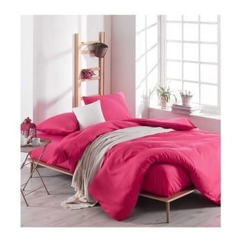 Lenjerie de pat cu cearșaf Rose, 200 x 220 cm, roz
