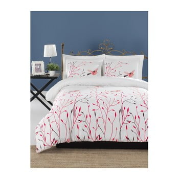 Lenjerie de pat din bumbac ranforce pentru pat de 1 persoană Mijolnir Fidella Pink, 140 x 200 cm