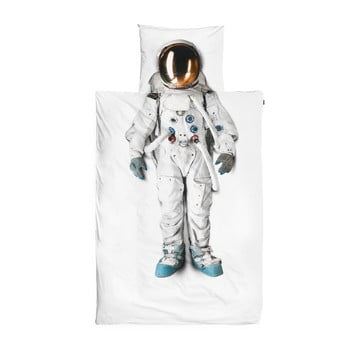 Lenjerie de pat din bumbac Snurk Astronaut, 140 x 200 cm