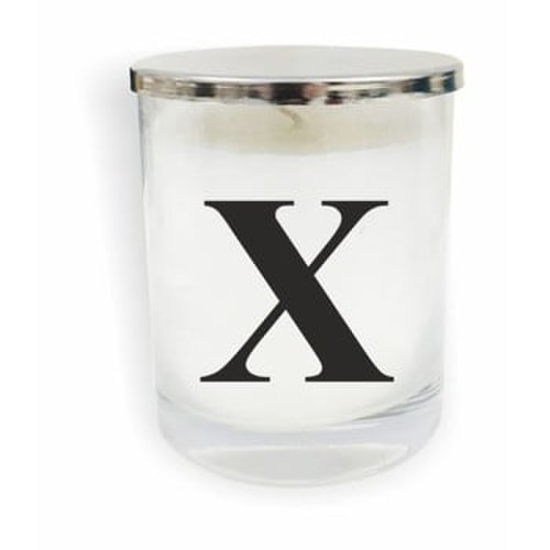 Lumânare North Carolina Scandinavian Home Decors Monogram Glass Candle X, alb - negru