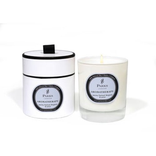 Lumânare parfumată Parks Candles London Aromatherapy, aromă de iasomie, lămaie și patchouli, 50 ore