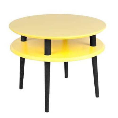 Masă de cafea cu picioare negre Ragaba UFO, Ø 57 cm, galben 