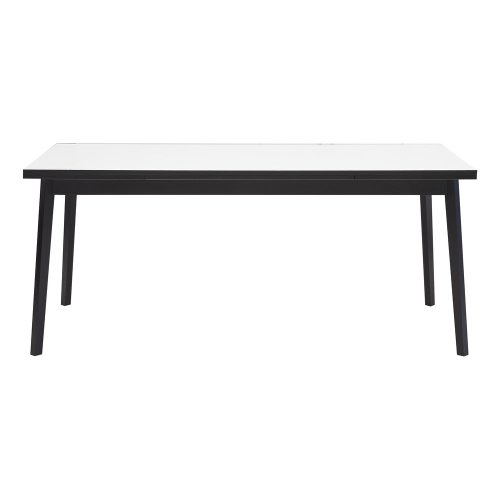 Hammel Furniture - Masă de dining extensibilă albă-neagră cu aspect din lemn de stejar h hammel single, 180 x 90 cm