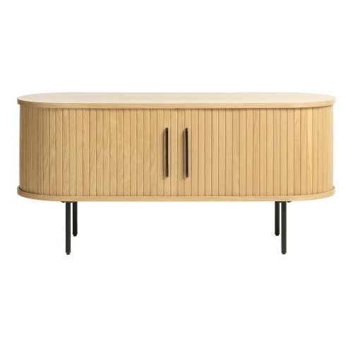 Masă TV în culoare naturală cu aspect de lemn de stejar 120x56 cm Nola – Unique Furniture