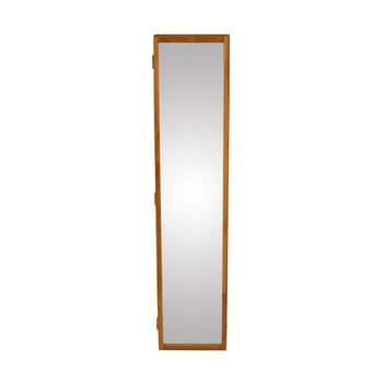 Oglindă de perete cu o cutie din lemn masiv de stejar pentru chei Canett Uno, 20 x 90 cm