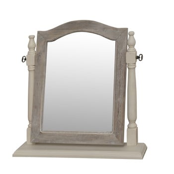 Oglindă pentru bărbierit cu ramă din lemn de plop Livin Hill Pesaro, crem