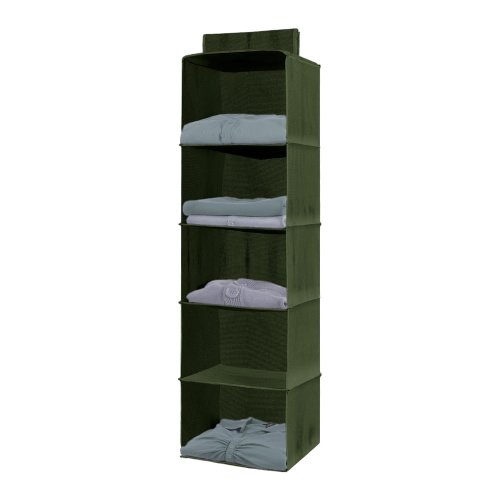 Organizator pentru dulap cu 5 compartimente Compactor Basic, verde închis