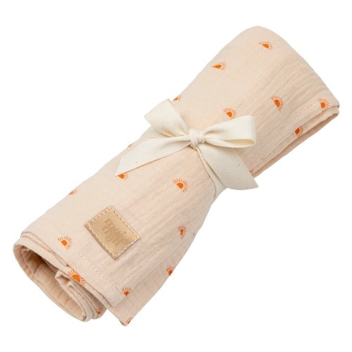 Pătură de muselină portocalie pentru copii 100x100 cm Sunrise - Moi Mili