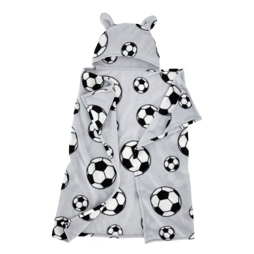 Pătură pentru copii gri deschis din micropluș 90x125 cm Football – Catherine Lansfield