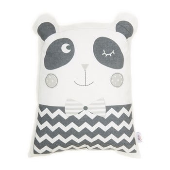 Pernă din amestec de bumbac pentru copii Apolena Pillow Toy Panda, 25 x 36 cm, gri