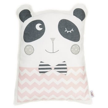 Pernă din amestec de bumbac pentru copii Apolena Pillow Toy Panda, 25 x 36 cm, roz
