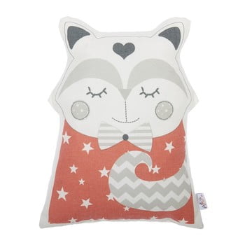 Pernă din amestec de bumbac pentru copii Apolena Pillow Toy Smart Cat, 23 x 33 cm, roșu