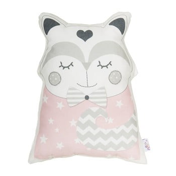 Pernă din amestec de bumbac pentru copii Apolena Pillow Toy Smart Cat, 23 x 33 cm, roz