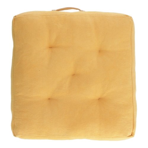 Pernă din bumbac pentru scaun Kave Home Sarit, 60 x 60 cm, galben