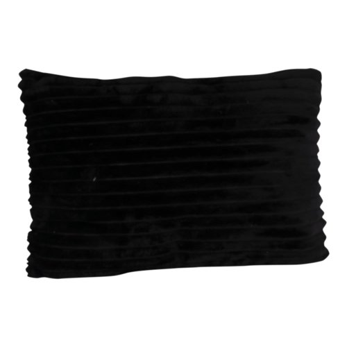 Pernă din catifea PT LIVING Ribbed, 50 x 30 cm, negru