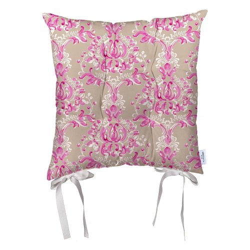 Pernă din microfibră pentru scaun Mike & Co. NEW YORK Butterflies Pattern, 43 x 43 cm, bej-roz