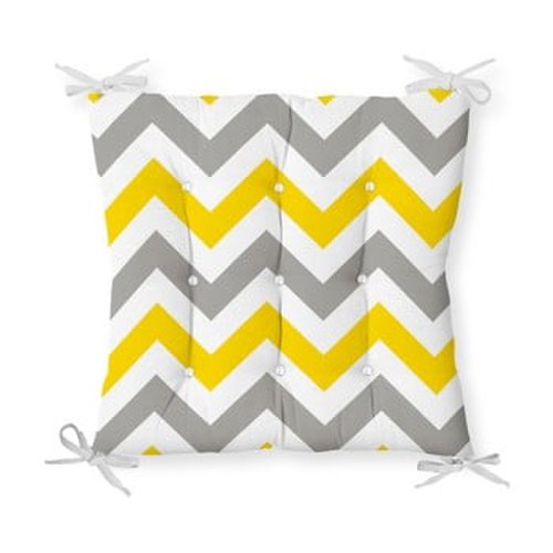 Pernă pentru scaun Minimalist Cushion Covers Gray Yellow Zigzag, 40 x 40 cm